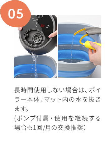 水を抜く