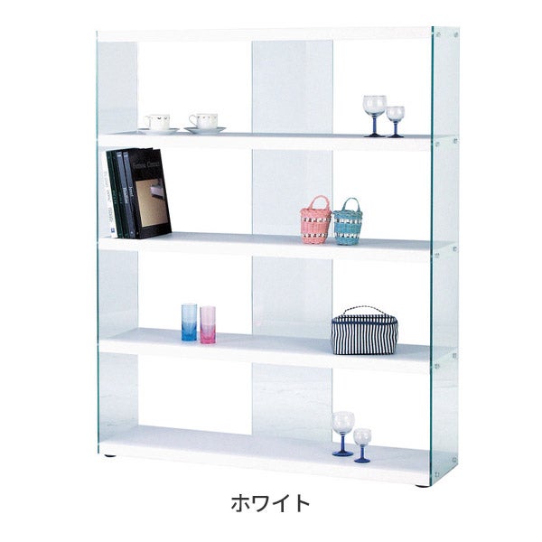 ワイド ガラスシェルフ HAB-625 ホワイト